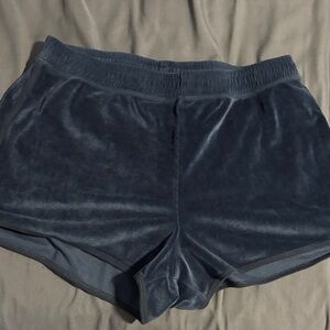 Hollister Velvet Athletic Shorts in Dark Blue